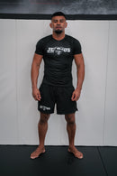 Super Jesus rash guard and shorts combo
